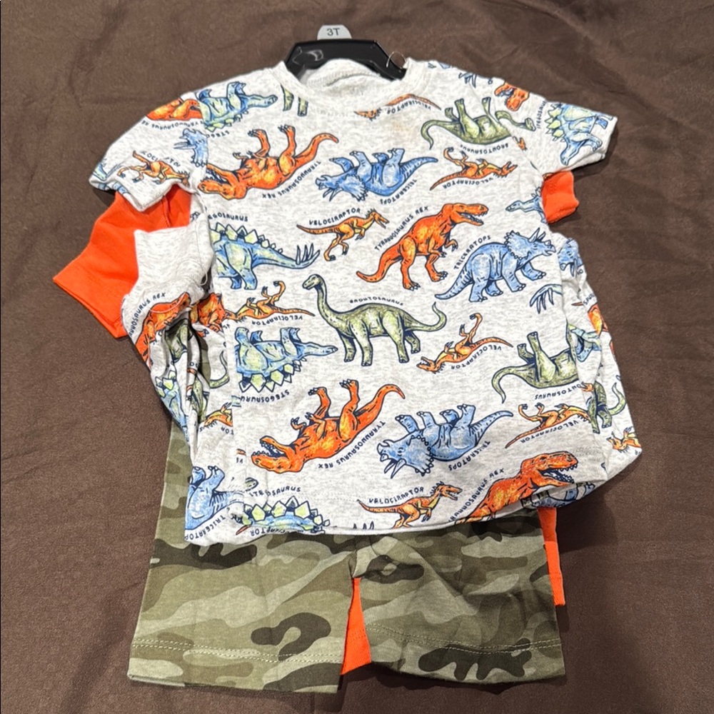 Kids Headquarters Dinosaur 2 Set - Gray, Orange, Green, Blue-4 pieces size 3T